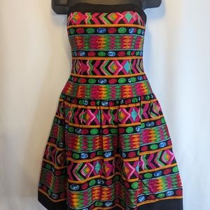 A J Bari Sleeveless Mini Prom dress Geometric Colorful Sz 12